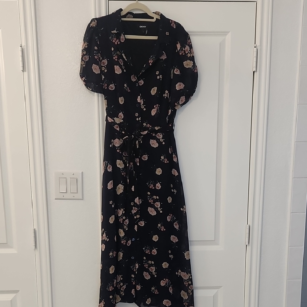 DKNY Black Floral Women's Dress